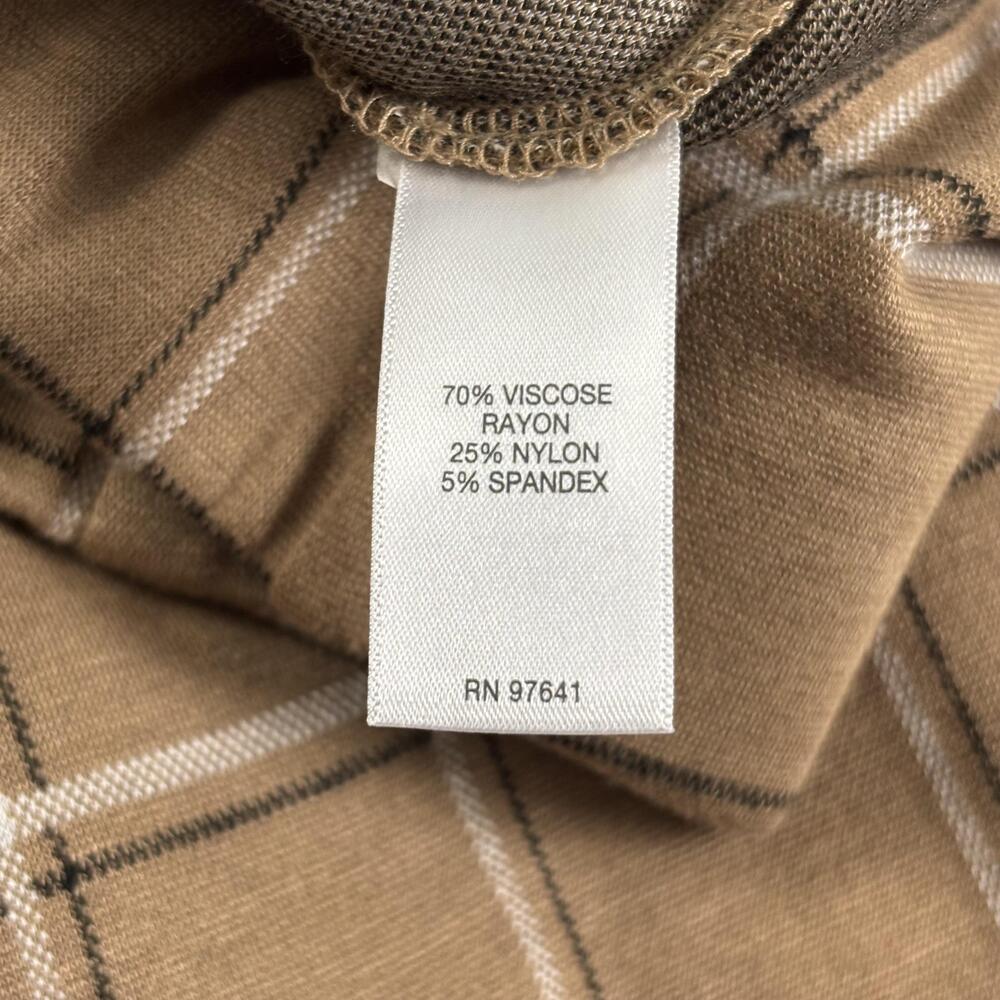 NEW J. Jill Pants Womens Large Brown Plaid Ponte Wide Full-Leg Cropped Pull On - Picture 11 of 12